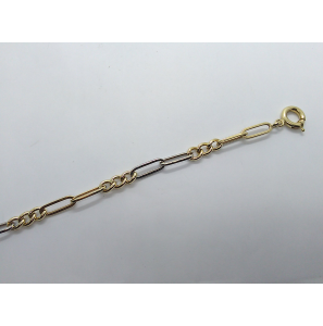 Goud bicolour armband gourmet en paperclip schakels 5.2 mm 19½ cm - 176