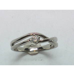 Wit goud dames ring fantasie met 0.125 crt, H-SI mt. 17½ - 179