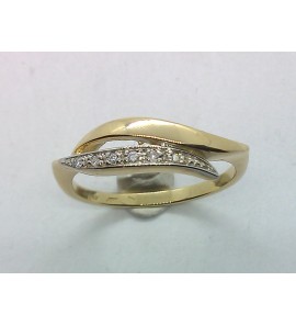 Goud dames ring fantasie met 0.037 crt. H-SI mt. 17½ - 184