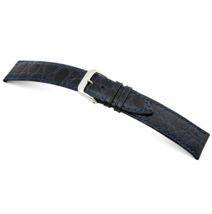 Happel Lederband Bahia 16 mm ociaanblauw met crocoprint S - 198