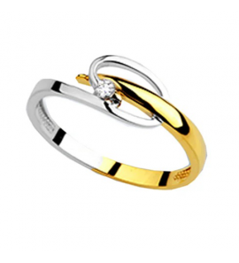 Goud bicolour  dames ring met 0.022 crt WE-SI - 199