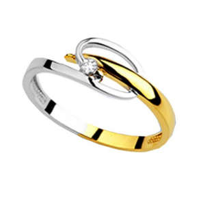 Goud bicolour  dames ring met 0.022 crt WE-SI - 199