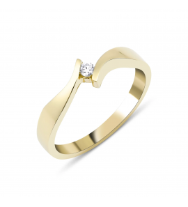 Goud dames ring slag met 0.05 crt. - 200