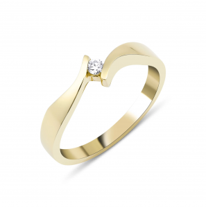 Goud dames ring slag met 0.05 crt. - 200