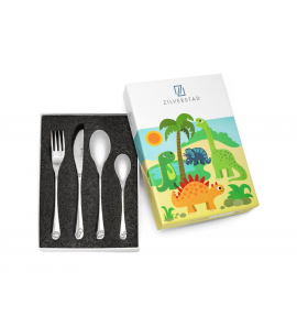 Kindercouvert Dino's, 4-delig, RVS 18/10 - 247