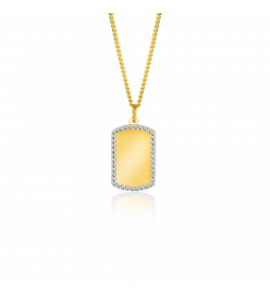 Zinzi Gold hanger rechthoek gediam. randje 14 mm - 311