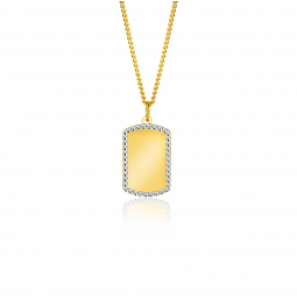 Zinzi Gold hanger rechthoek gediam. randje 14 mm - 311