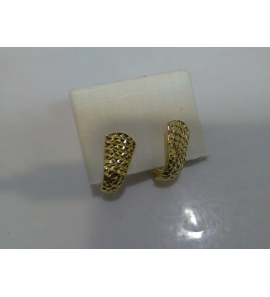 Goud klap oorring diam.facet 18x6mm - 320