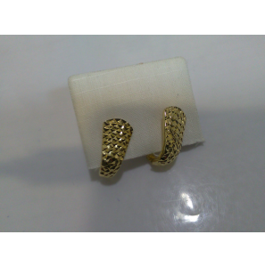 Goud klap oorring diam.facet 18x6mm - 320