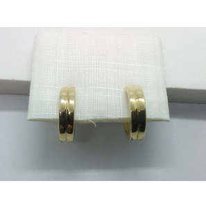 Goud klap oorring dub.buis 14x3.7 mm - 324