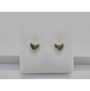 Goud oorknop hart 6.8 mm - 326