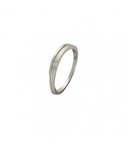 Zilver ring mat/glans met zirkonia - 364