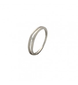 Zilver ring mat/glans met zirkonia - 365