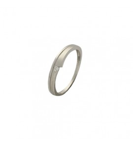 Zilver ring mat/glans met zirkonia - 367