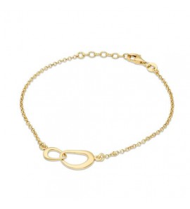 Zilver armband 2 link org. geel verguld 19 cm - 382