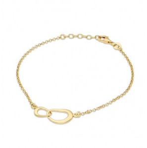 Zilver armband 2 link org. geel verguld 19 cm - 382