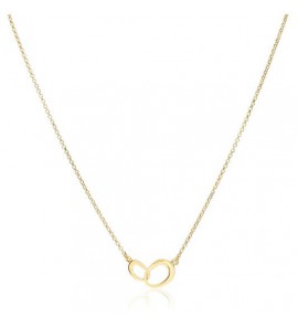 Zilver collier 2 link org. geel verguld 45 cm - 383