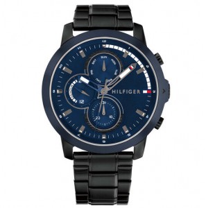 Tommy Hilfiger heren Jemeson zwart-staal 46 mm - 402