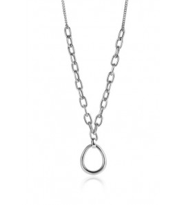 Zinzi zlv. collier met ovale schakels en hanger - 422