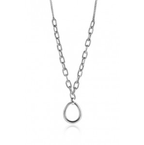 Zinzi zlv. collier met ovale schakels en hanger - 422