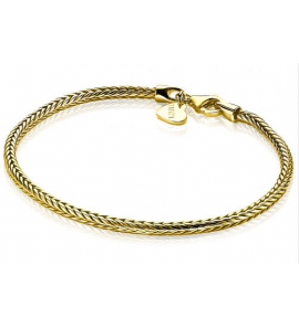 ZINZI zlv. armband gg.verg. vossestaart vierkant 2.5 mm - 432