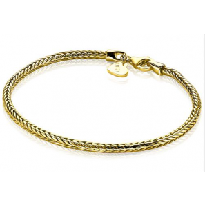 ZINZI zlv. armband gg.verg. vossestaart vierkant 2.5 mm - 432