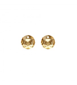 MY iMenso Creoli Carezza Tonda pair of stones "Brillante crystal" "Golden Shadow" 10mm - 482
