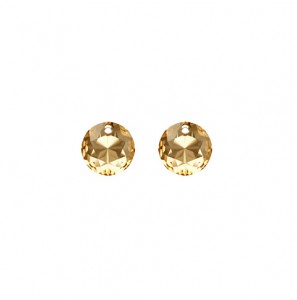 MY iMenso Creoli Carezza Tonda pair of stones "Brillante crystal" "Golden Shadow" 10mm - 482