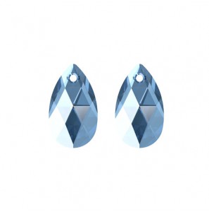 MY iMenso Creoli Carezza Pera pair of stones "Brillante crystal" "Light Sapphire" 22mm - 485