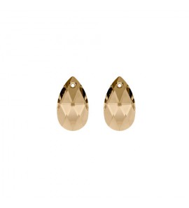 MY iMenso Creoli Carezza Pera pair of stones "Brillante crystal" "Golden Shadow" 16mm - 501