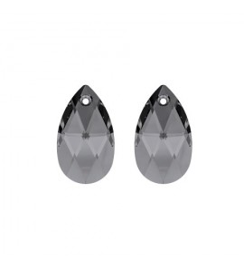 MY iMenso Creoli Carezza Pera pair of stones "Brillante crystal" "Silver Night" 22mm - 505