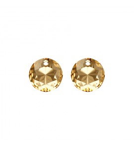 MY iMenso Creoli Carezza Tonda pair of stones "Brillante crystal" "Golden Shadow" 14mm - 512