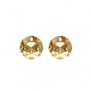 MY iMenso Creoli Carezza Tonda pair of stones "Brillante crystal" "Golden Shadow" 14mm - 512