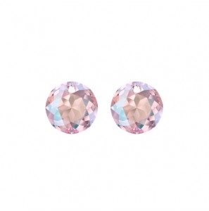 MY iMenso Creoli Carezza Tonda pair of stones "Brillante crystal" "Light Rose Shimmer" 14mm - 513