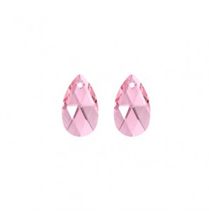 MY iMenso Creoli Carezza Pera pair of stones "Brillante crystal" "L. Amethyst Shim" 16mm - 517