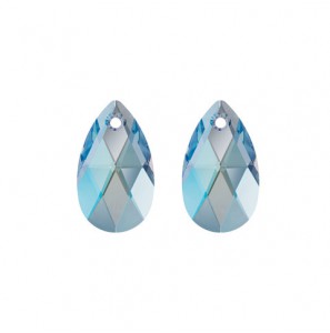 MY iMenso Creoli Carezza Pera pair of stones "Brillante crystal" "Aqua Shim" 22mm - 518
