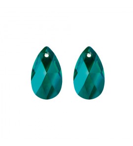 MY iMenso Creoli Carezza Pera pair of stones "Brillante crystal" "Emerald Shim" 22mm - 519