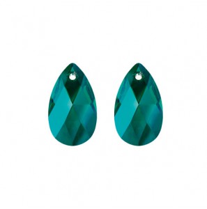 MY iMenso Creoli Carezza Pera pair of stones "Brillante crystal" "Emerald Shim" 22mm - 519