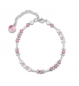 Spark CLEMATIS Bracelet Rose, Rosaline Pearl, Hematite - 535