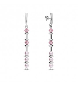 Spark CLEMATIS Earrings Rose, Rosaline Pearl, Hematite - 539