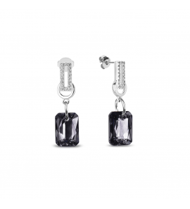 Spark. OCTAGON Earrings Silver Night - 541