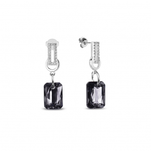 Spark. OCTAGON Earrings Silver Night - 541
