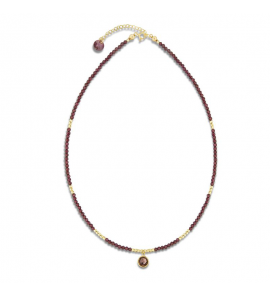 Spark YUCCA Gilded Necklace Blush Rose, Garnet, Hematite - 559