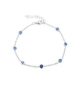 MY iMenso ODM "Aquamarine-CZ rounds" bracelet (925/rhod-plated) - 568