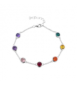 MY iMenso ODM "Rainbow-CZ dots" bracelet (925/rhod-plated) - 569