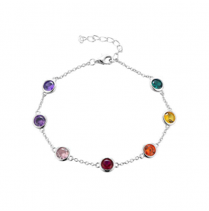 MY iMenso ODM "Rainbow-CZ dots" bracelet (925/rhod-plated) - 569