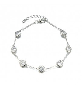 MY iMenso ODM "White-CZ dots" bracelet (925/rhod-plated) - 570