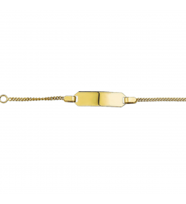 Goud graveerarmband gourmette 4-zijdes geslepen plaat 5 mm - 615