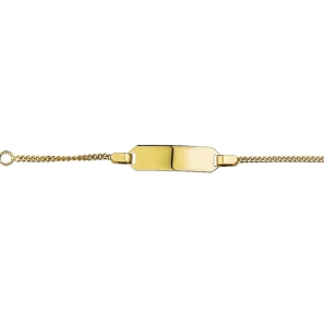 Goud graveerarmband gourmette 4-zijdes geslepen plaat 5 mm - 615