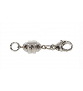 Zilver magneet sluiting 6.5 mm met carbijn - 647